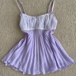 RARE Y2K Frederick’s of Hollywood purple sheer babydoll top - size S